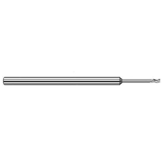 Harvey Tool 961315-C8 | 1/64" Diameter x 1/8" Shank x 0.0230" LOC x 2-1/2" OAL 0.0020" Radius 3FL TiB2 Coated Carbide Corner Radius & Corner Chamfer End Mill for Aluminum Alloys