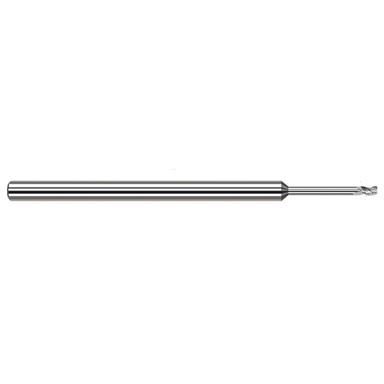 Harvey Tool 876262-C8 | 1/16" Diameter x 1/8" Shank x 3/32" LOC x 2-1/2" OAL 0.0100" Radius 3FL TiB2 Coated Carbide Corner Radius & Corner Chamfer End Mill for Aluminum Alloys