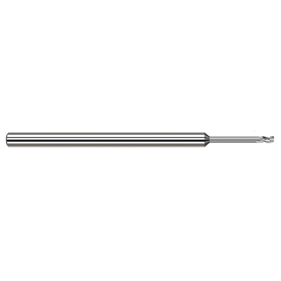 Harvey Tool 961378 | 5/64" Diameter x 1/8" Shank x 0.1180" LOC x 2-1/2" OAL 0.0050" Radius 3FL Uncoated Carbide Corner Radius & Corner Chamfer End Mill for Aluminum Alloys