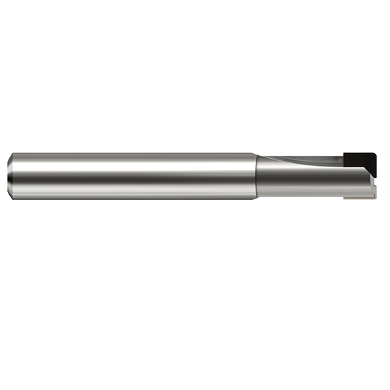 Harvey Tool 12208 | 1/8" Diameter x 1/8" Shank x 1/4" LOC x 1-1/2" OAL 1/64" Radius 1FL PCD Coated Carbide Corner Radius & Corner Chamfer End Mill for Diamond Tooling