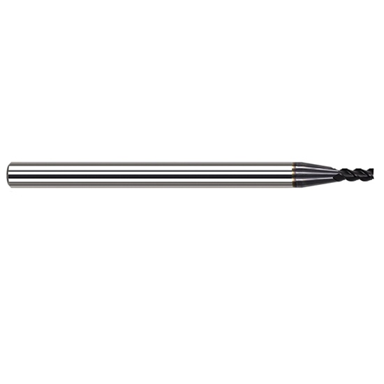 Harvey Tool 971293-C3 | 3/32" Diameter x 1/8" Shank x 0.2790" LOC x 1-1/2" OAL 0.0050" Radius 3FL AlTiN Coated Carbide Corner Radius & Corner Chamfer End Mill for Free Machining Steels