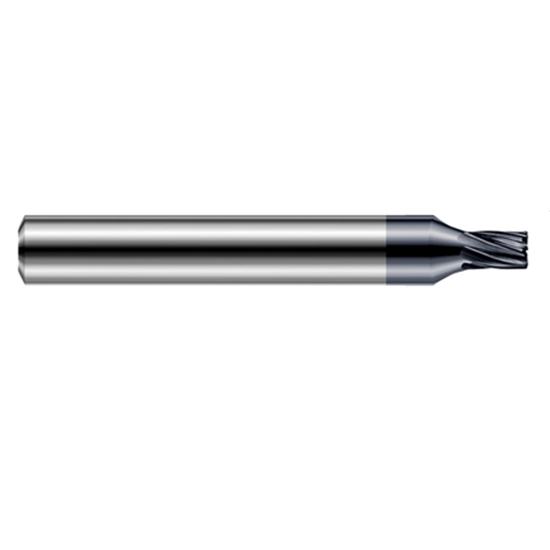 Harvey Tool 910902-C6 | 7/64" Diameter x 1/4" Shank x 0.3270" LOC x 2-1/2" OAL 0.0050" Radius AlTiN Nano Coated Carbide Corner Radius & Corner Chamfer End Mil