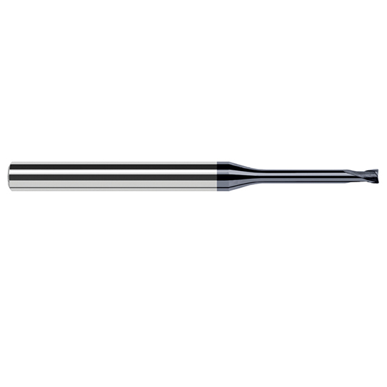 Harvey Tool 938731-C6 | 1/32" Diameter x 1/4" Shank x 0.0250" LOC x 2-1/2" OAL 0.0050" Radius AlTiN Nano Coated Carbide Corner Radius & Corner Chamfer End Mil