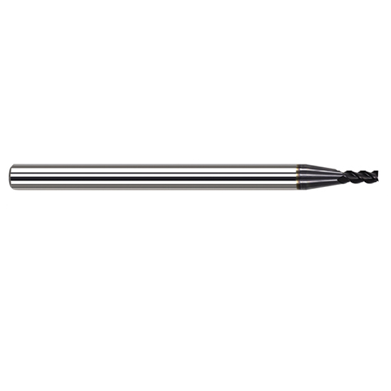 Harvey Tool 52712-C3 | 3/16" Diameter x 3/16" Shank x 0.2850" LOC x 2" OAL 1/64" Radius 4FL AlTiN Coated Carbide Corner Radius & Corner Chamfer End Mill for Medium Alloy Steels