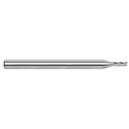Harvey Tool 50090 | 0.0900" Diameter x 1/8" Shank x 0.2700" LOC x 1-1/2" OAL 0.0050" Radius 3FL Uncoated Carbide Corner Radius & Corner Chamfer End Mill for Aluminum Alloys