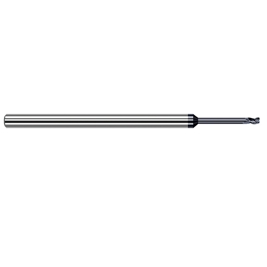 Harvey Tool 932535-C6 | 0.0350" Diameter x 1/8" Shank x 0.0530" LOC x 2-1/2" OAL 0.0050" Radius AlTiN Nano Coated Carbide Corner Radius & Corner Chamfer End Mil