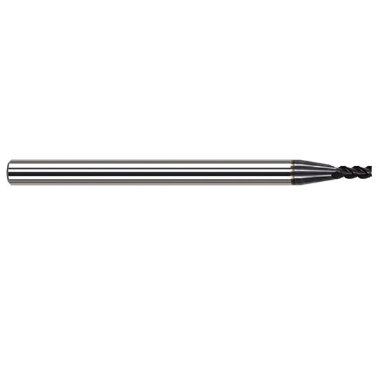 Harvey Tool 976845-C3 | 2.000mm Diameter x 4.000mm Shank x 6.000mm LOC x 50.000mm OAL 0.200mm Radius 3FL AlTiN Coated Carbide Corner Radius & Corner Chamfer End Mill for Medium Alloy Steels