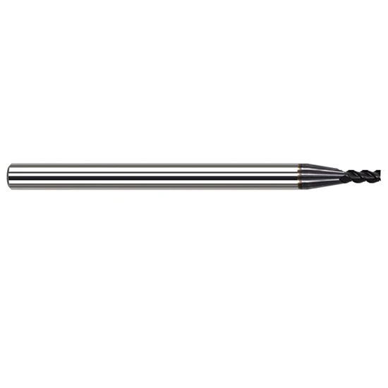 Harvey Tool 45635-C3 | 0.0350" Diameter x 1/8" Shank x 0.1050" LOC x 1-1/2" OAL 0.0050" Radius 3FL AlTiN Coated Carbide Corner Radius & Corner Chamfer End Mill for Medium Alloy Steels