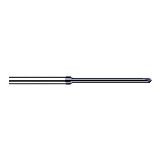 Harvey Tool 902845-C3 | 1/8" Diameter x 1/8" Shank 90 Degree Included Angle 1.4000" Overall Reach 2FL AlTiN Coated Solid Carbide Chamfer Mill