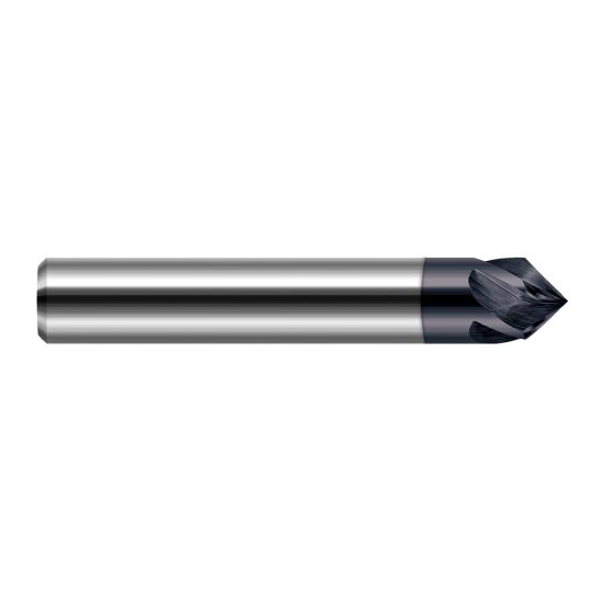 Harvey Tool 859712-C3 | 3/16" Diameter x 3/16" Shank 90 Degree Included Angle 4FL AlTiN Coated Solid Carbide Chamfer Mill