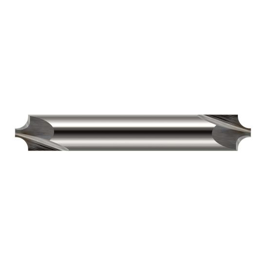 Harvey Tool 45325 | 1/8" Diameter x 1/8" Shank x 1-1/2" OAL 0.0200" Tip Diameter 2FL Uncoated Solid Carbide Double End Corner Rounding End Mill