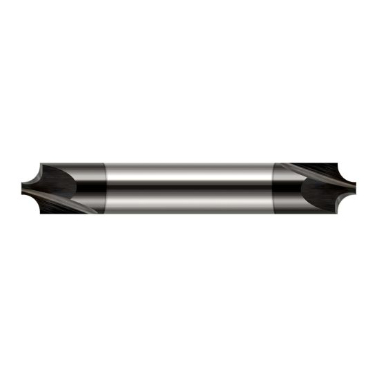 Harvey Tool 46050-C4 | 3/16" Diameter x 3/16" Shank x 2" OAL 0.0470" Tip Diameter 2FL Amorphous Diamond Coated Solid Carbide Double End Corner Rounding End Mill