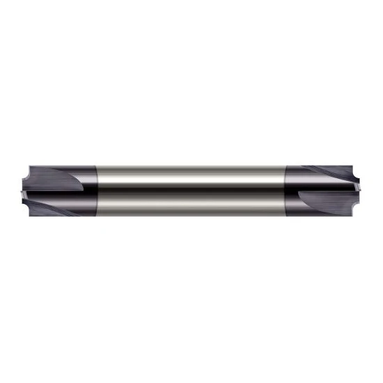 Harvey Tool 68109-C3 | 3/8" Diameter x 3/8" Shank x 2-1/2" OAL 0.1070" Tip Diameter 4FL AlTiN Coated Solid Carbide Double End Corner Rounding End Mill