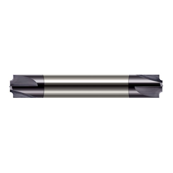 Harvey Tool 21015-C3 | 3/8" Diameter x 3/8" Shank x 2-1/2" OAL 0.2490" Tip Diameter 4FL AlTiN Coated Solid Carbide Double End Corner Rounding End Mill