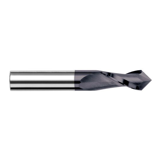 Harvey Tool 928508-C3 | 1/8" Diameter x 1/8" Shank x 1/2" LOC 100 Degree Point Angle 2FL AlTiN Coated Solid Carbide Drill Mill