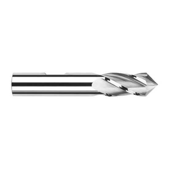 Harvey Tool 14364-A | 1" Diameter x 3/4" Shank x 1-7/8" LOC 90 Degree Point Angle 4FL Uncoated Cobalt Drill Mill