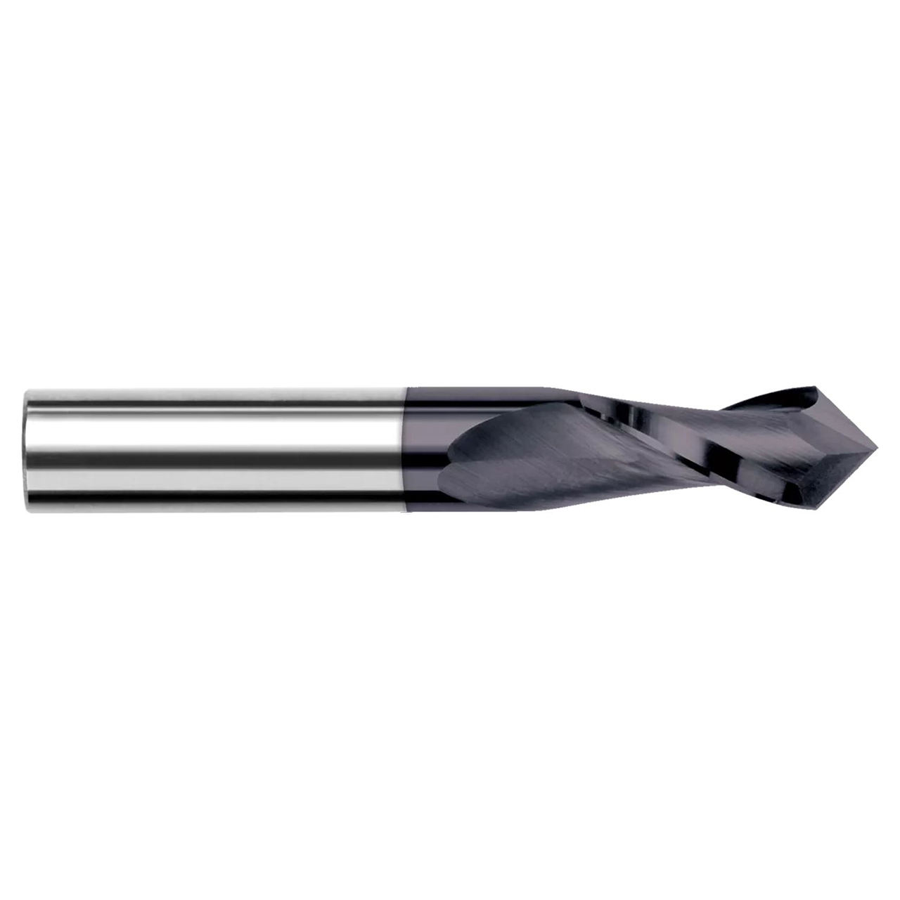Harvey Tool 12932-C3 | 1/2" Diameter x 1/2" Shank x 1" LOC x 3" OAL x 120 Degree Included Angle 2 Flute AlTiN Coated Carbide Drill/End Mill