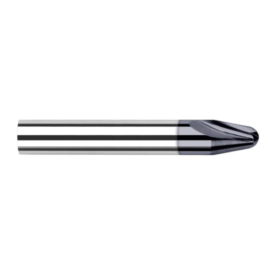 Harvey Tool 75003-C3 | 10 Degree Taper Angle per Side 3/16" Diameter x 3/16" Shank x 0.3080" LOC x 2" OAL 2FL AlTiN Coated Solid Carbide Tapered End Mills