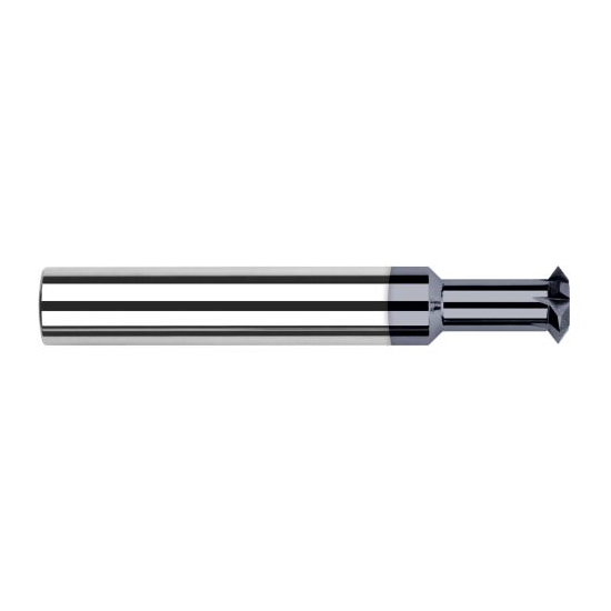 Harvey Tool 19262-C3 | Diameter x 0.1180" Width x 1/4" Shank 90 Degree Included Angle AlTiN Coated Solid Carbide Pointed Double Angle Shank Cutter