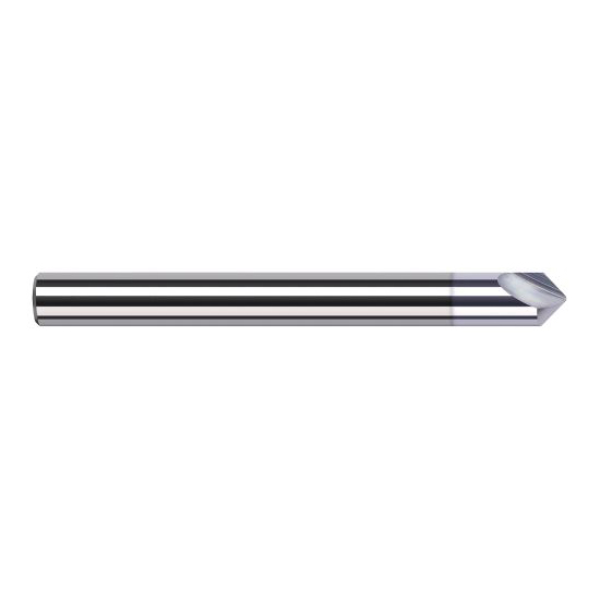 Harvey Tool 854445-C8 | 90 Degree Point Angle 1/8" Shank x 0.0580" LOC x 1-1/2" OAL TiB2 Coated Solid Carbide Radius Point Engraving Cutter