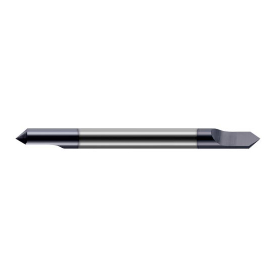 Harvey Tool 854508-C3 | 45 Degree Point Angle 1/8" Shank x 0.1510" LOC x 2" OAL AlTiN Coated Solid Carbide Sharp Point Engraving Cutter