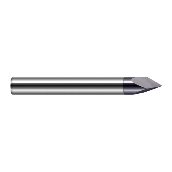 Harvey Tool 822030-C3 | 60 Degree Point Angle 3/16" Shank x 0.1620" LOC x 2" OAL AlTiN Coated Solid Carbide Pyramid Point Engraving Cutter