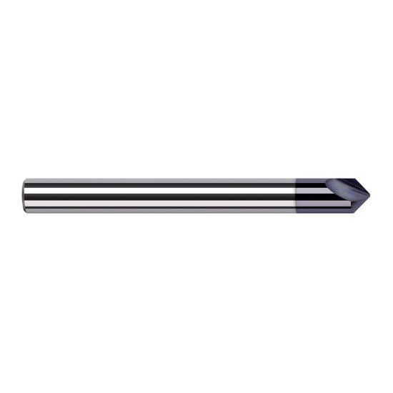 Harvey Tool 954930-C3 | 60 Degree Point Angle 1/4" Shank x 0.2065" LOC x 2-1/2" OAL AlTiN Coated Solid Carbide Radius Point Engraving Cutter