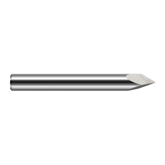 Harvey Tool 834015 | 30 Degree Point Angle 1/4" Shank x 0.4670" LOC x 2-1/2" OAL Uncoated Solid Carbide Pyramid Point Engraving Cutter