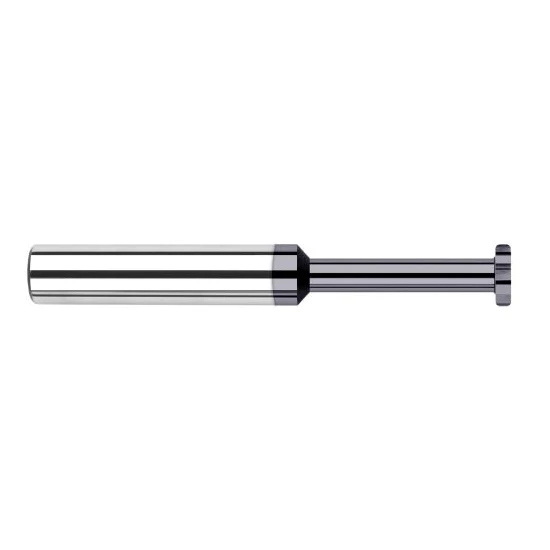 Harvey Tool 900093-C3 | 1/4" Diameter x 3/32" Width x 1/4" Shank 0.0100" Corner Radus AlTiN Coated Solid Carbide Straight Tooth Keyseat Cutter
