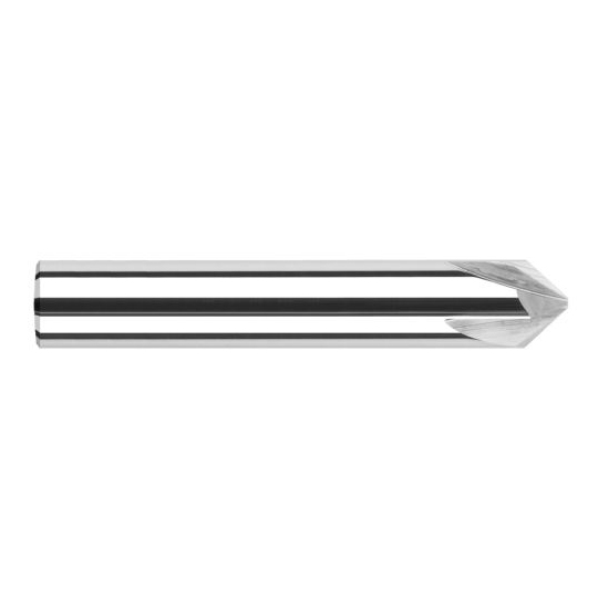 Harvey Tool 18450 | 50 Degree Angle per Side 0.1340" LOC x 0.3750" Shank Uncoated Solid Carbide Deburring Chamfer Mill