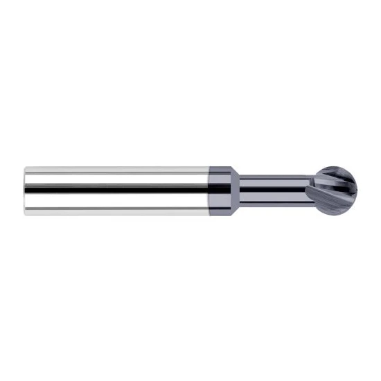 Harvey Tool 2956M-C3 | 270 Degree Sperical Ball 0.2362" Diameter x 1/4" Shank x 0.2010" LOC x 4" OAL 4FL AlTiN Coated Carbide Undercutting End Mill