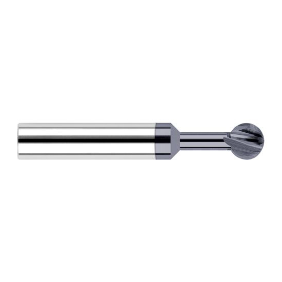 Harvey Tool 940062-C3 | 300 Degree Sperical Ball 1/16" Diameter x 1/8" Shank x 0.0578" LOC x 1-1/2" OAL 2FL AlTiN Coated Carbide Undercutting End Mill