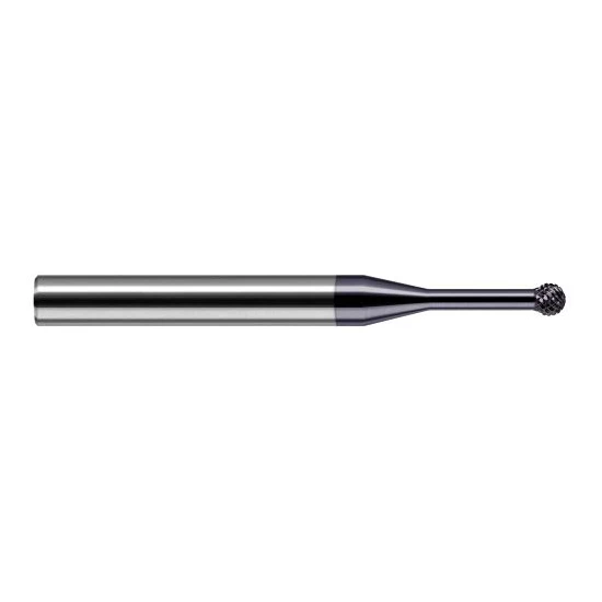 Harvey Tool 883262-C3 | 270 Degree Sperical Ball 1/16" Diameter x 1/8" Shank x 0.0530" LOC x 1-1/2" OAL FL AlTiN Coated Carbide Undercutting End Mill