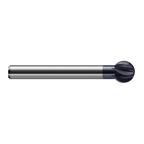 Harvey Tool 956140-C3 | 270 Degree Sperical Ball 5/8" Diameter x 3/8" Shank x 0.5460" LOC x 4" OAL 6FL AlTiN Coated Carbide Undercutting End Mill