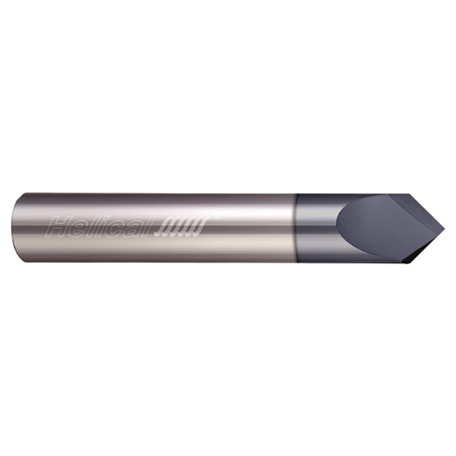 Helical Solutions 06048 | HCM90-20250 1/4" Cutter Head Diameter x 1/4" Shank x 2-1/2" OAL x 90 Degree Included Angle 2 Flute Aplus Coated Solid Carbide Chamfer Mill