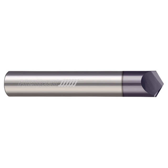 Helical Solutions 06468 | HCM120-20500 1/2" Cutter Head Diameter x 1/2" Shank x 3" OAL x 120 Degree Included Angle 2 Flute Aplus Coated Solid Carbide Chamfer Mill