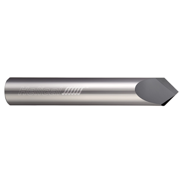 Helical Solutions 06060 | HCM90-20375 3/8" Cutter Head Diameter x 3/8" Shank x 2-1/2" OAL x 90 Degree Included Angle 2 Flute Uncoated Coated Solid Carbide Chamfer Mill