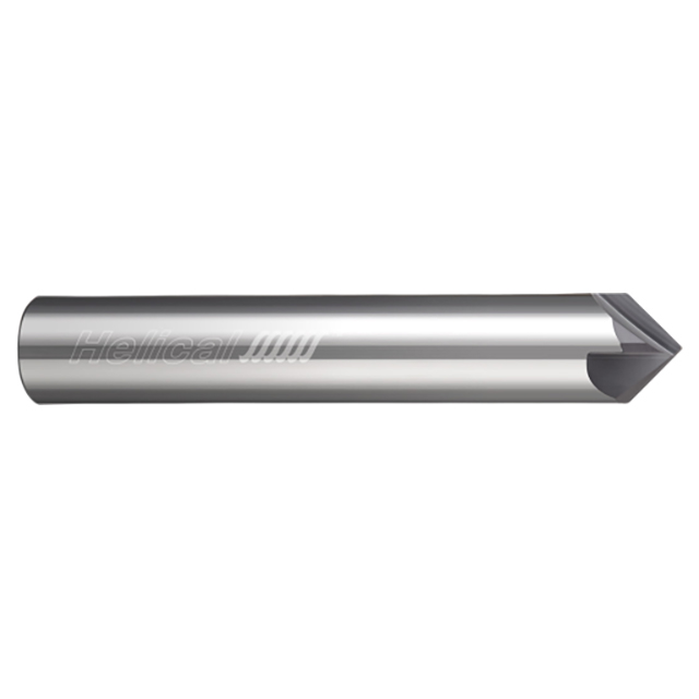 Helical Solutions 06165 | HCM90-40500 1/2" Cutter Head Diameter x 1/2" Shank x 3" OAL x 90 Degree Included Angle 4 Flute Uncoated Coated Solid Carbide Chamfer Mill