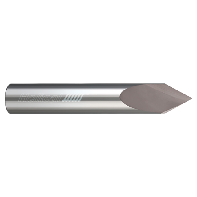 Helical Solutions 06225 | HCM60-20125 1/8" Cutter Head Diameter x 1/8" Shank x 2" OAL x 60 Degree Included Angle 2 Flute Uncoated Coated Solid Carbide Chamfer Mill