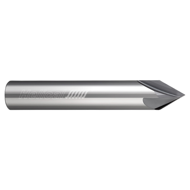 Helical Solutions 06360 | HCM60-40375 3/8" Cutter Head Diameter x 3/8" Shank x 2-1/2" OAL x 60 Degree Included Angle 4 Flute Uncoated Coated Solid Carbide Chamfer Mill