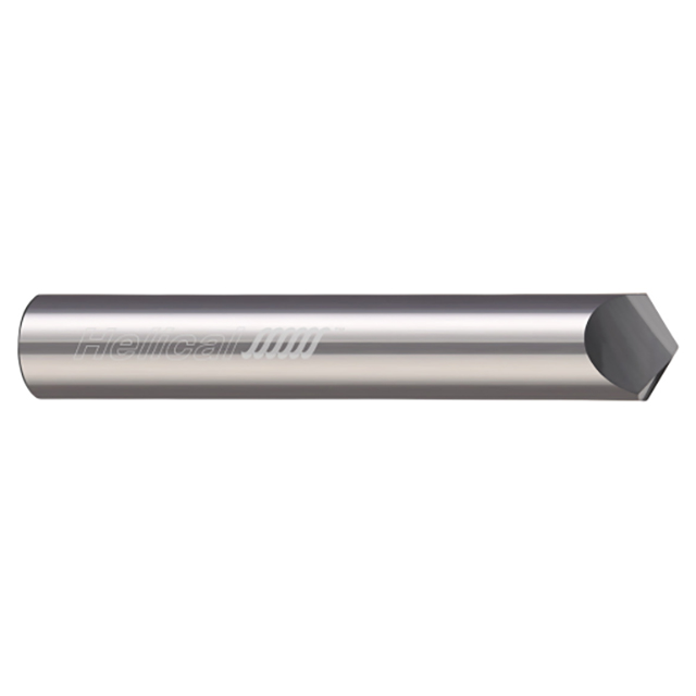Helical Solutions 06435 | HCM120-20250 1/4" Cutter Head Diameter x 1/4" Shank x 2-1/2" OAL x 120 Degree Included Angle 2 Flute Uncoated Coated Solid Carbide Chamfer Mill