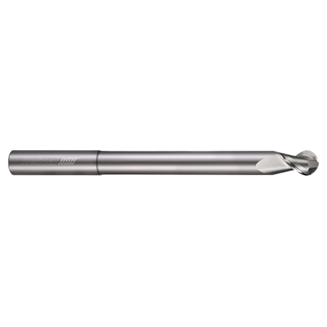 Helical Solutions 81355 | H45AL-RN-A-20500-BN 1/2" Diameter x 1/2" Shank x 5/8" LOC x 4" OAL 2 Flute Uncoated Solid Carbide Ball End For Aluminum