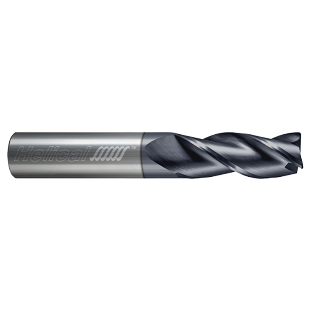 Helical Solutions 08422 | HST-R-30625-R.030 5/8" Diameter x 5/8" Shank x 1-5/8" LOC x 4" OAL x 0.0300" Corner Radius 3 Flute Aplus Coated Solid Carbide Corner Radius End Mill For Steels, High-Temp Alloys & Titanium