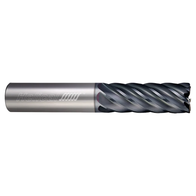 Helical Solutions 27257 | HEV-S-70500-R.030 1/2" Diameter x 1/2" Shank x 5/8" LOC x 2-1/2" OAL x 0.030" Corner Radius 7 Flute Aplus Coated Solid Carbide Corner Radius End Mill For Steels, High-Temp Alloys & Titanium