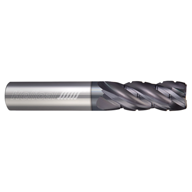Helical Solutions 33152W | HSVR-C-R-40250-R.020 1/4" Diameter x 1/4" Shank x 3/4" LOC x 2-1/2" OAL x 0.020" Corner Radius 4 Flute Aplus Coated Solid Carbide Roughing End Mill For Steels, High-Temp Alloys & Titanium