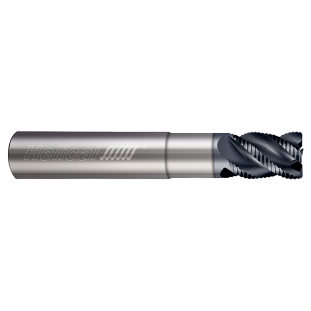 Helical Solutions 65227 | HXVR-RN-R-50625-R.060 5/8" Diameter x 5/8" Shank x 3/4" LOC x 1-5/8" Reach x 3-1/2" OAL x 0.060" Corner Radius 5 Flute Aplus Coated Solid Carbide Reduced Neck Roughing End Mill For Steels, High-Temp Alloys & Titanium
