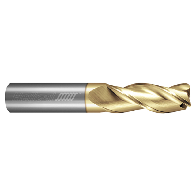 Helical Solutions 59699 | MH35AL-015-30800-R0.50 8.00mm Diameter x 8.00mm Shank x 12.00mm LOC x 63.00mm OAL x 0.50mm Radius x 35 Degree Helix Angle 3 Flute ZPLUS Coated Solid Carbide Corner Radius End Mill