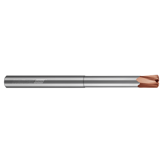 Helical Solutions 82676 | HFV-RN-040-50500 1/2" Diameter x 1/2" Shank x 1/2" LOC x 2" Reach x 5" OAL 5 Flute Tplus Coated Solid Carbide Reduced Neck High-Feed End Mill