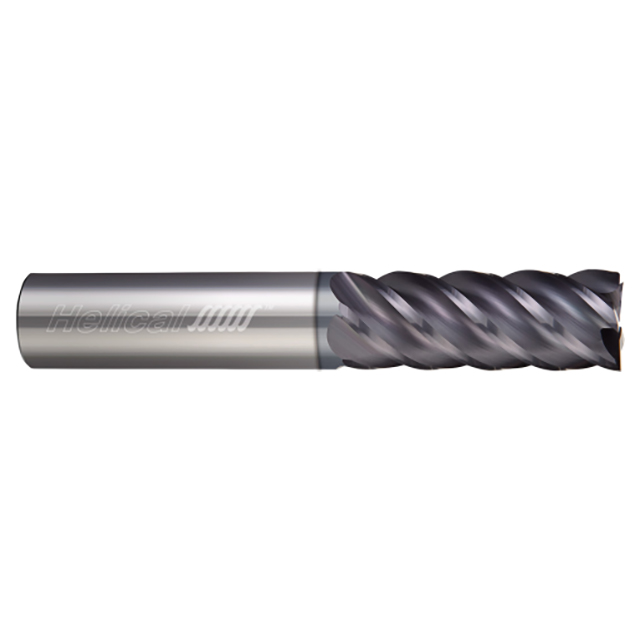 Helical Solutions 05067 | HEF-S-50187 3/16" Diameter x 3/16" Shank x 5/16" LOC x 2" OAL 5 Flute Single End Aplus Coated Solid Carbide Square End Mill