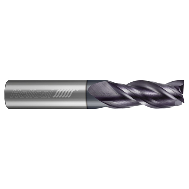 Helical Solutions 23220 | HSV-M-30500 1/2" Diameter x 1/2" Shank x 1-5/8" LOC x 4" OAL 3 Flute Single End Aplus Coated Solid Carbide Square End Mill